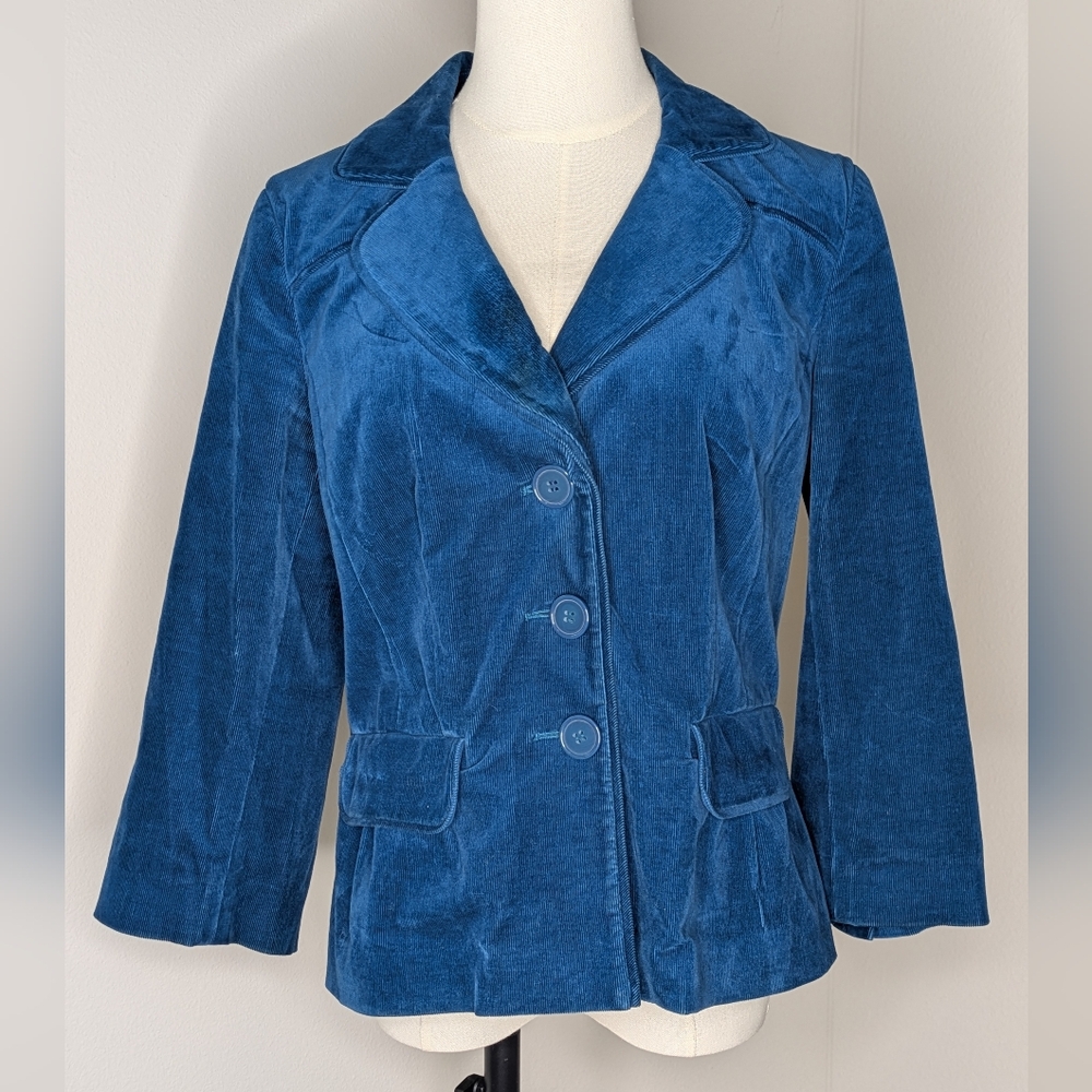 Halogen Corduroy Cotton Blazer Women's Suit Jacket Velvet Preppy Fall Academia M